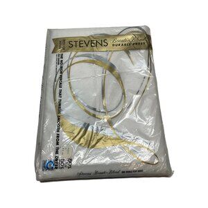 Vintage Stevens Beauti Blend Double Flat Sheet‎ No Iron New Old Stock White